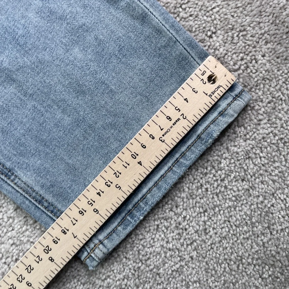 Prana Jeans Womens 12 31 Blue Gram Crop High Rise Button Fly Light Wash Denim